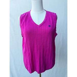 Preppy Barbiecore Lilly Pulitzer Cable Knit V Neck Vest XL